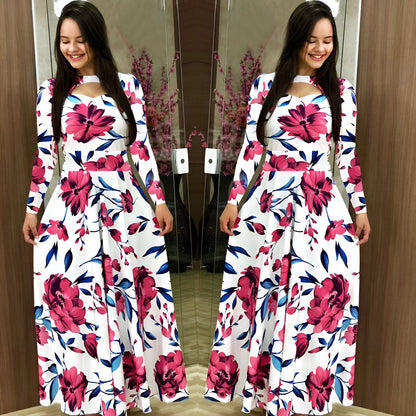 Adela | Elegantes Blumen-Maxikleid für den Herbst
