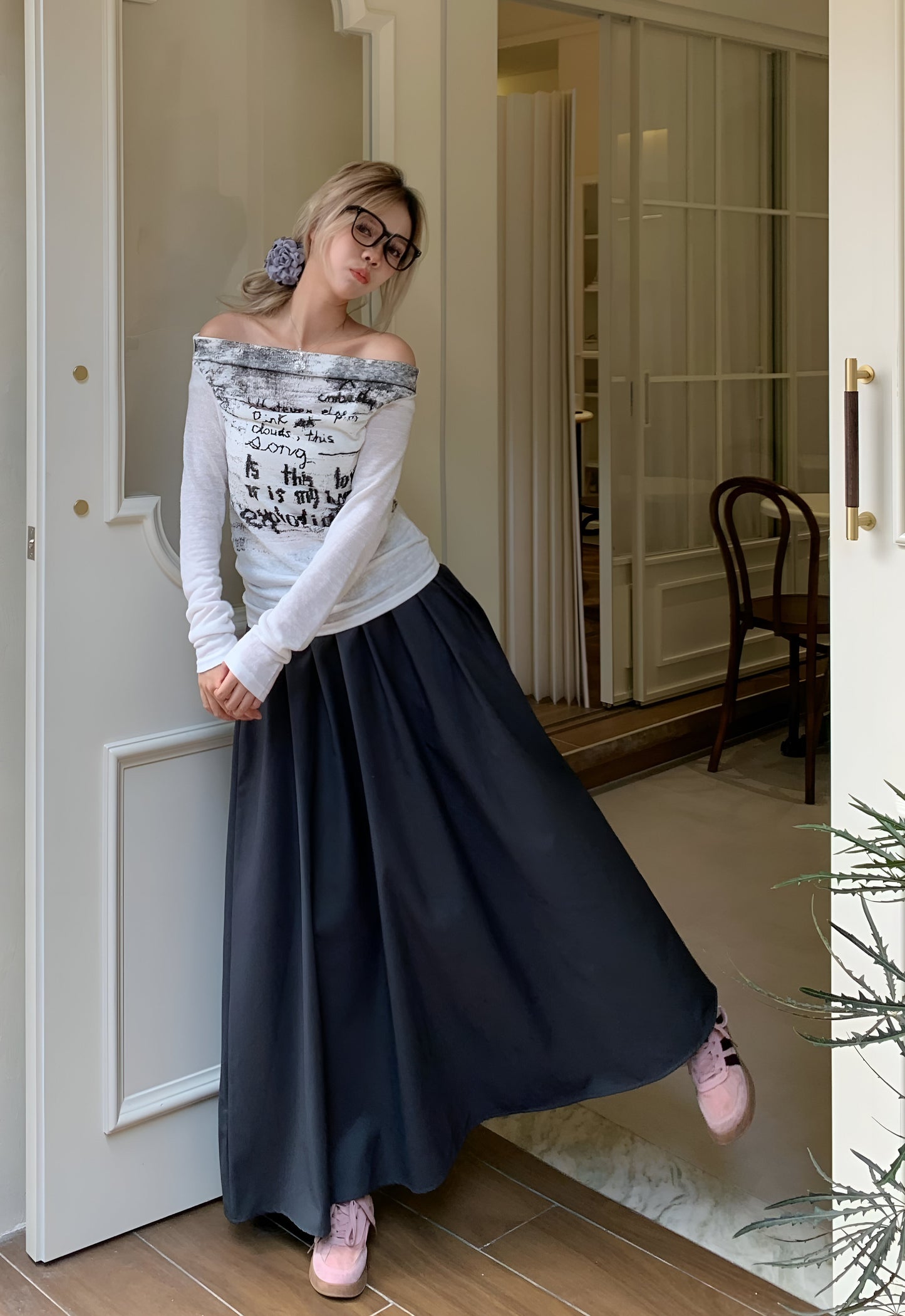 Magdalena | Retro Langer Faltenrock für Frauen