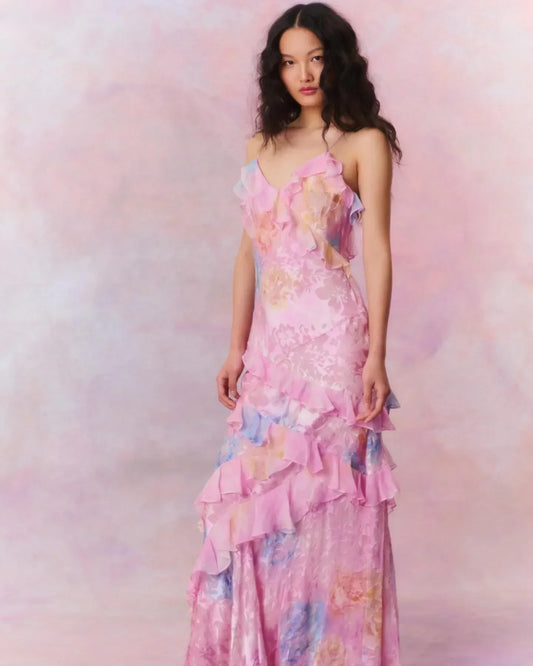 Levitia –  Traumhaftes gerafftes Maxikleid