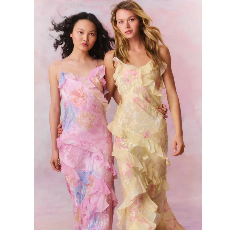 Levitia –  Traumhaftes gerafftes Maxikleid