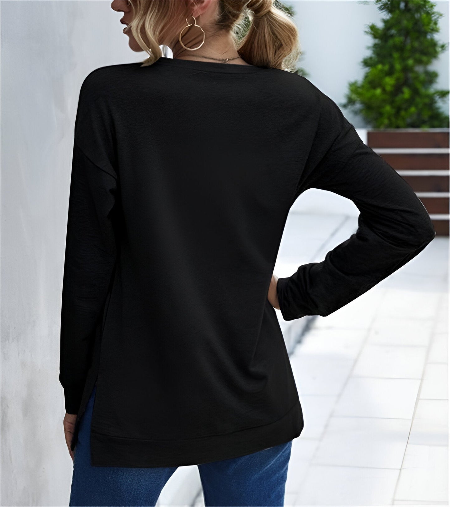 Estella | Schickes Langarm-Shirt mit Kreuzsaum