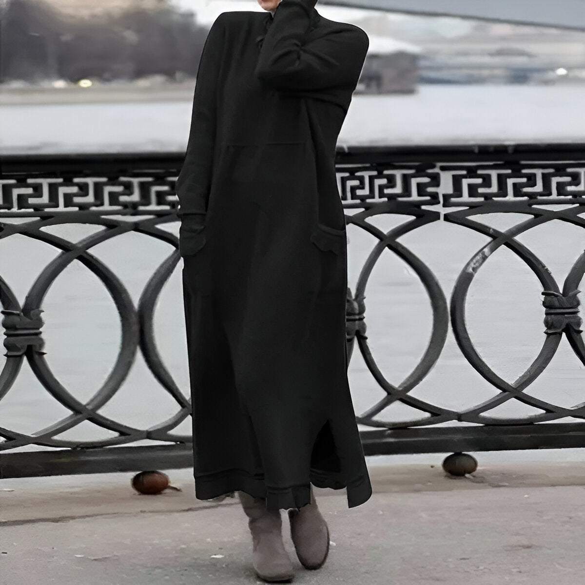 Edita | Gemütliches Samt Sweatshirt Kleid