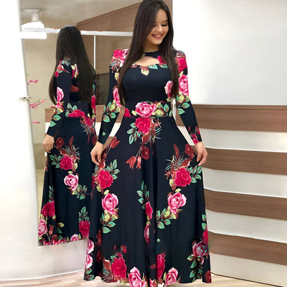 Adela | Elegantes Blumen-Maxikleid für den Herbst
