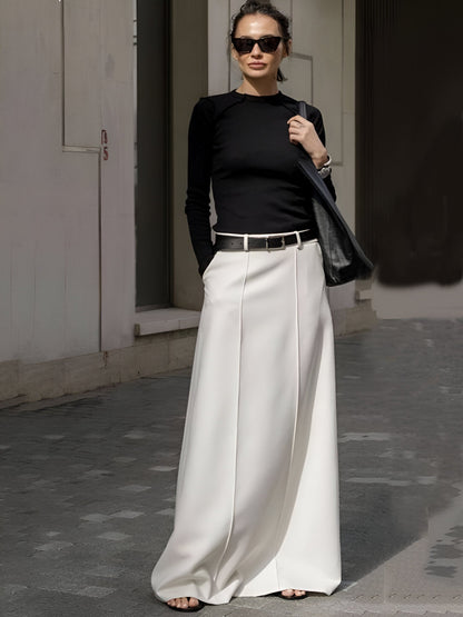 Manuela | Büro Lady Formeller Langer Rock mit hoher Taille für Frauen