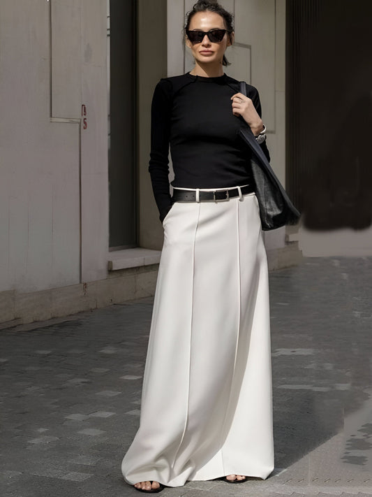Manuela | Büro Lady Formeller Langer Rock mit hoher Taille für Frauen
