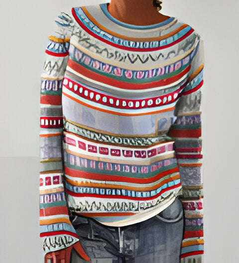 Gia - Modischer Strickpullover mit O-Ausschnitt