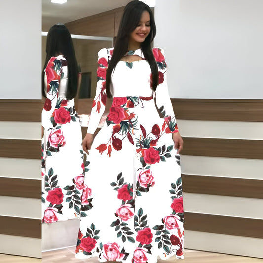 Adela | Elegantes Blumen-Maxikleid für den Herbst
