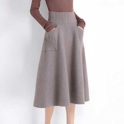 Romina | Bequemer Midirock in Camel-Farbe