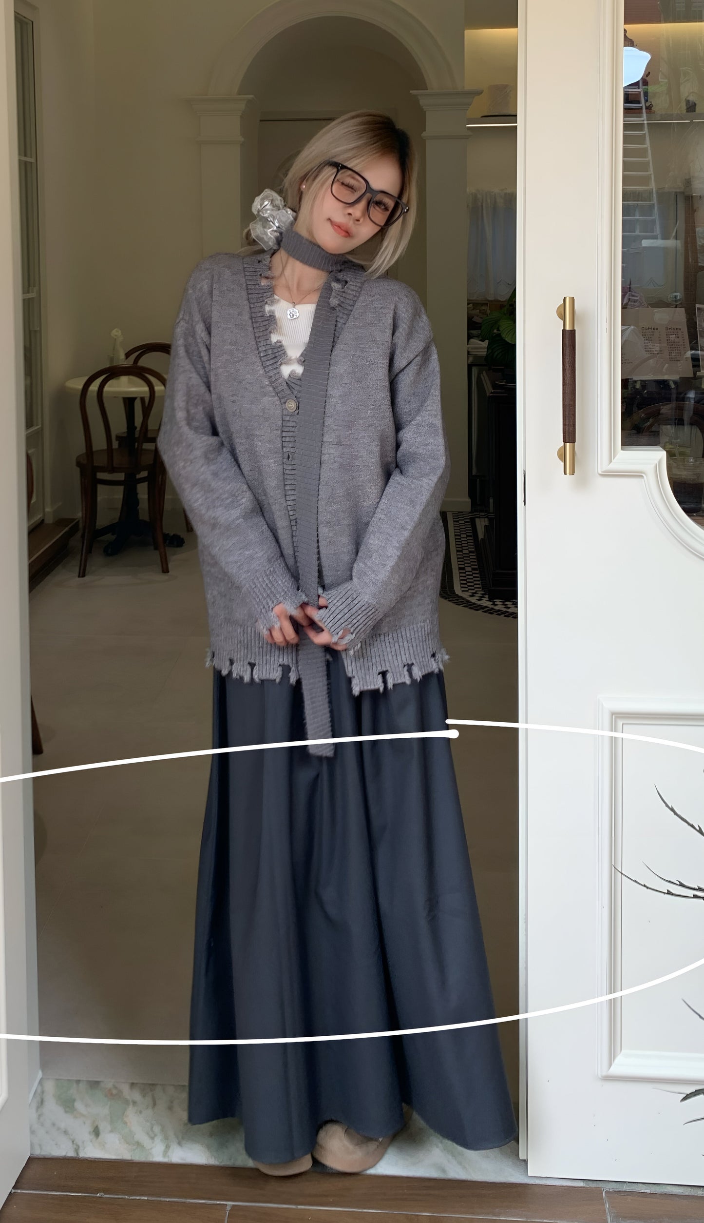 Magdalena | Retro Langer Faltenrock für Frauen