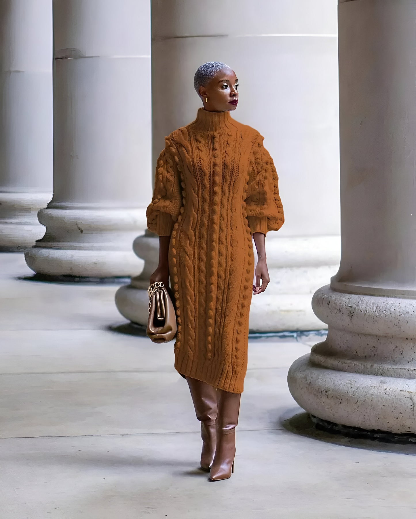 Jacinta | Sexy Strickkleid mit hohem Schlitz