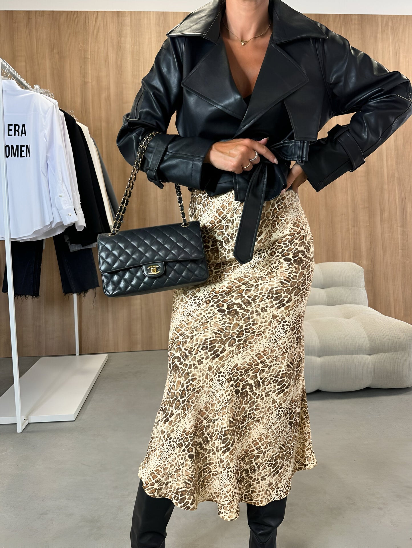 Marcelina | Fashion High Waist Animal Print Shirt für Frauen