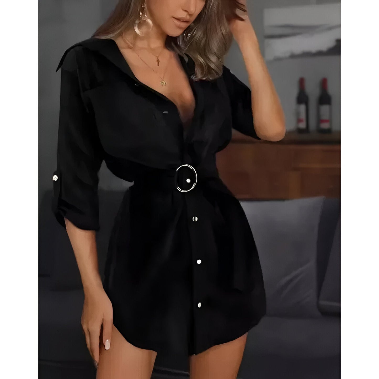 Ladina | Stylisches Lace-Up Shirtkleid
