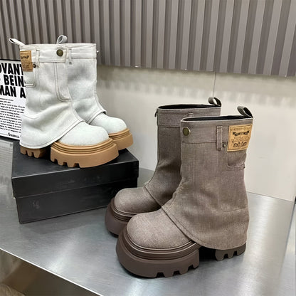 Elida | Stylische Cowboy-inspirierte Chelsea Boots mit mittlerer Schafthöhe