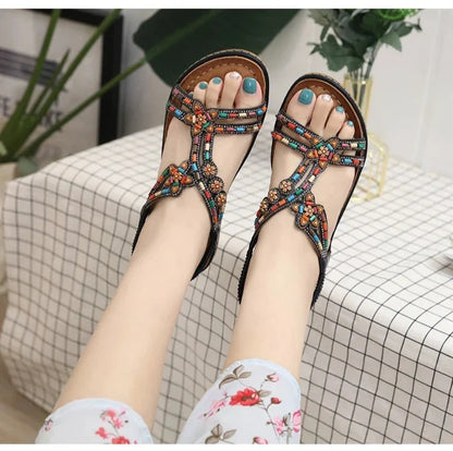 Glizzie | Glitzernde Strass-Sandalen mit Perlen