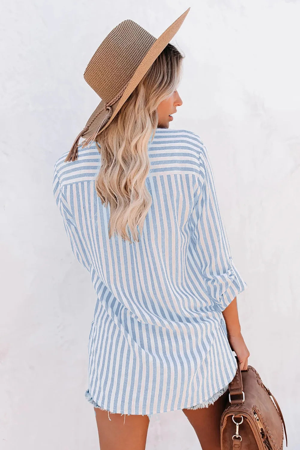 Larissa | Elegante Langarm Streifenbluse