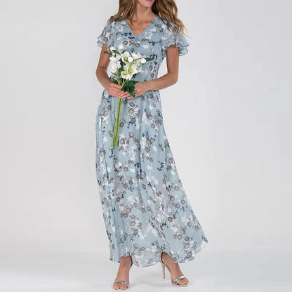 Josephine - Langes Sommerkleid mit floralem Muster