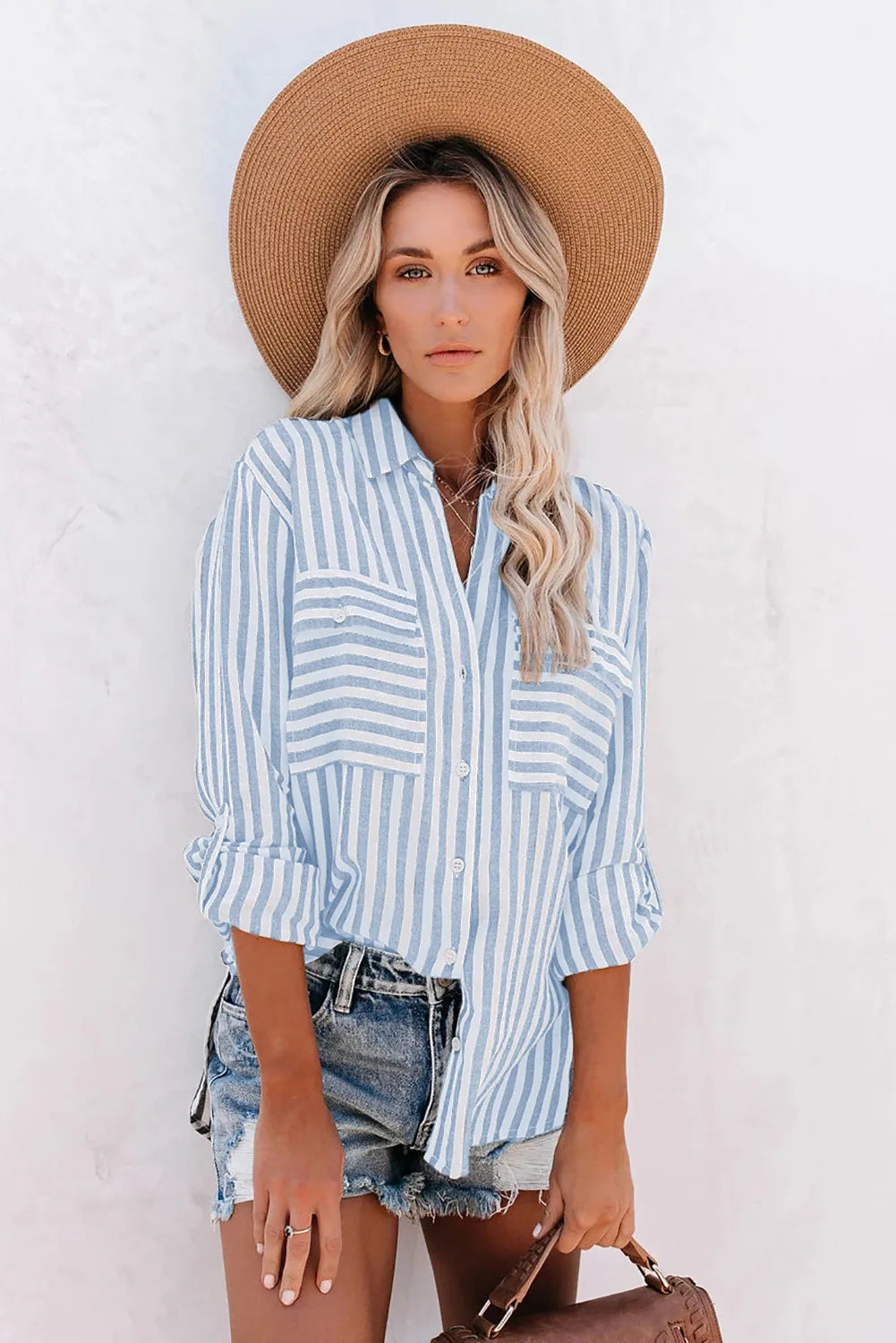 Larissa | Elegante Langarm Streifenbluse