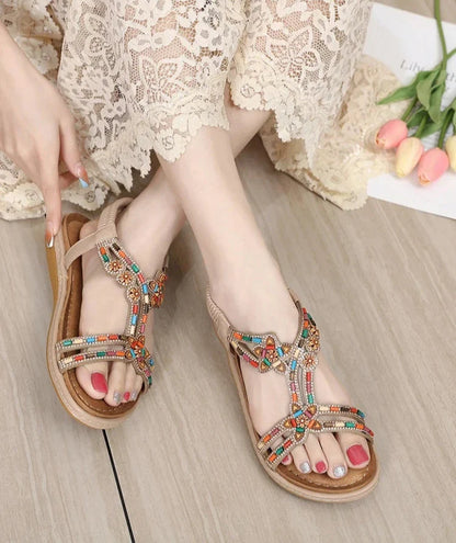 Glizzie | Glitzernde Strass-Sandalen mit Perlen