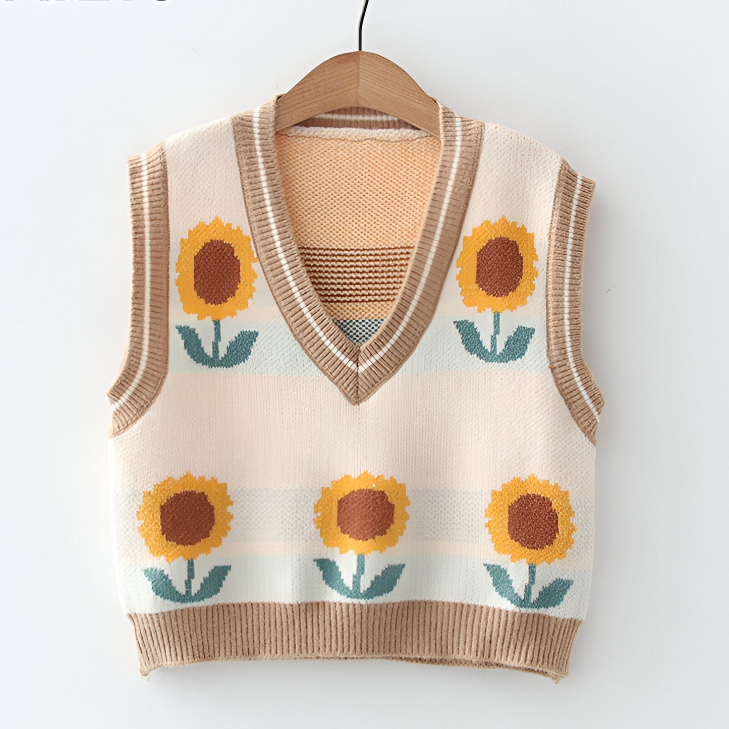 Hariette | Koreanischer Stil Pink Peach Blossom Strickweste