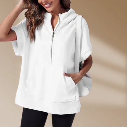 Valentin - Damen Sweatshirt mit halbem Reißverschluss