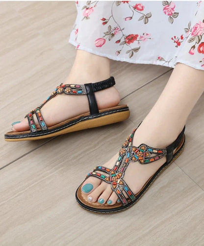 Glizzie | Glitzernde Strass-Sandalen mit Perlen
