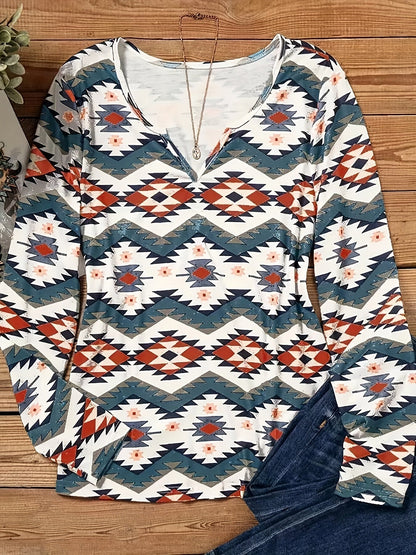 Lavinia | Stylishes Langarmshirt mit Geometrischem Print