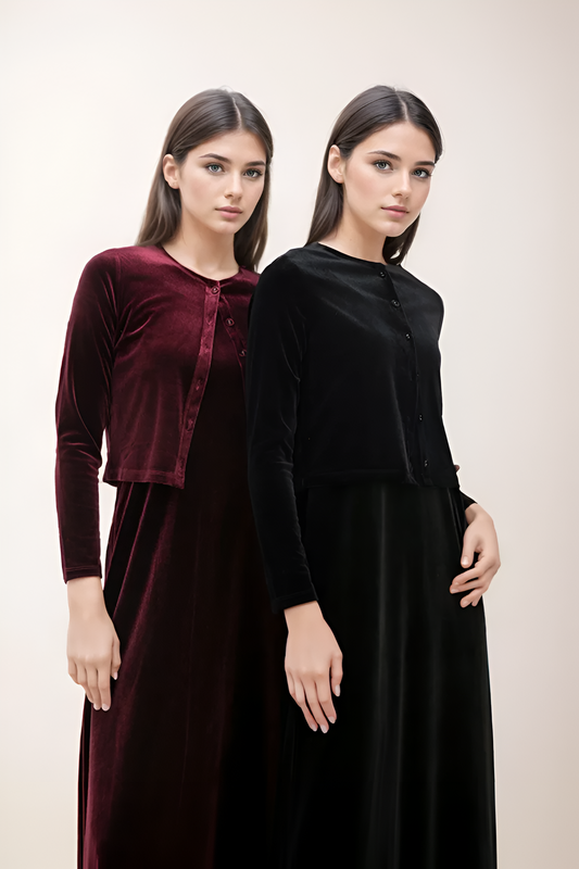 Nicolina | Elegantes Samt-Westen & Trägerkleid-Set
