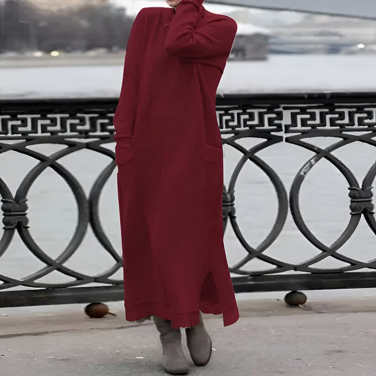 Edita | Gemütliches Samt Sweatshirt Kleid