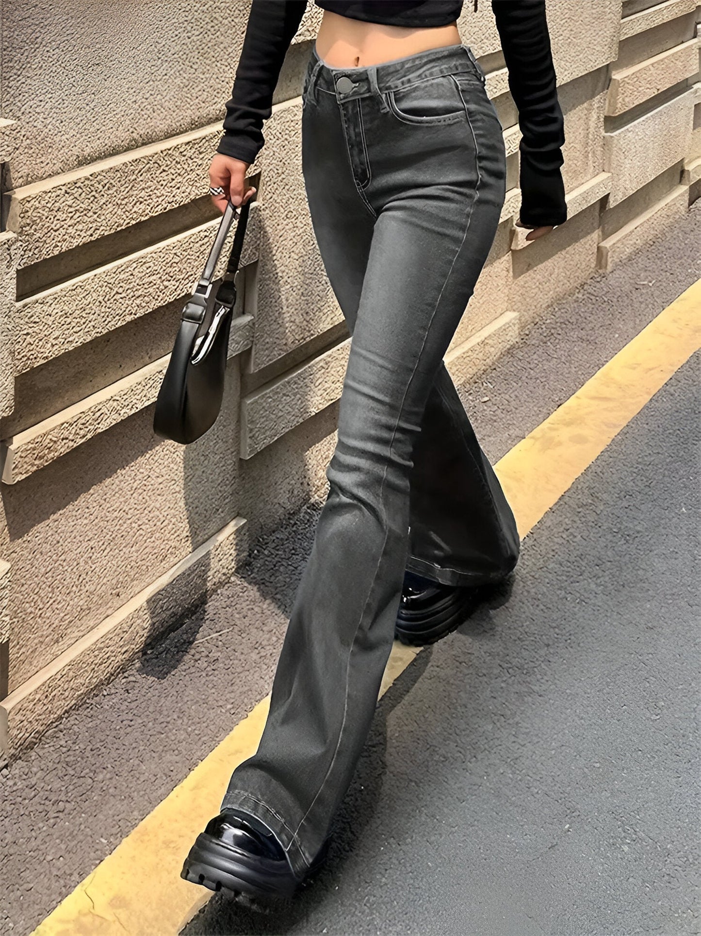 Ivka | High-Waist Flare Stretch Mustache Jeans