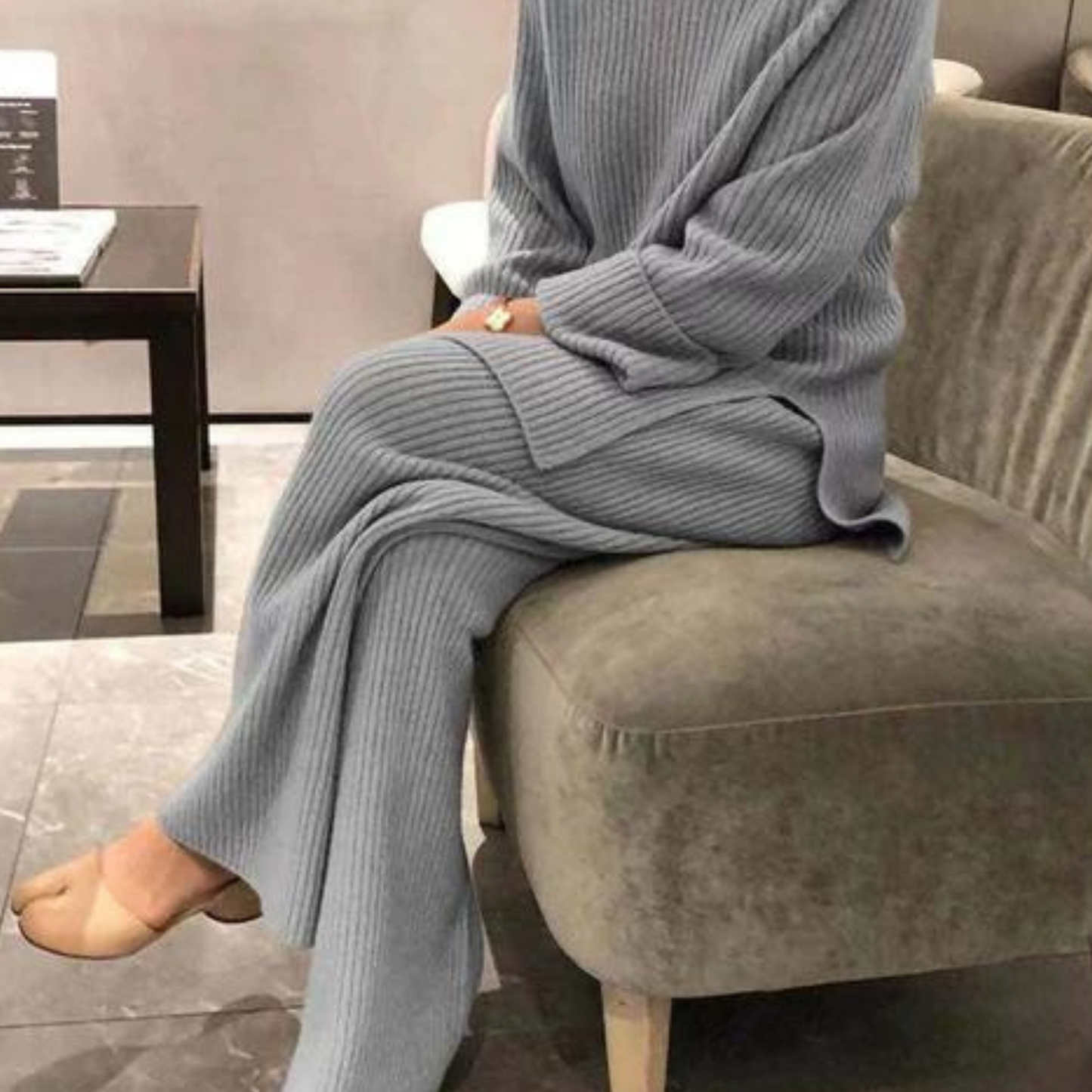Samantha - Lässiges Set aus Strickpullover und Hose