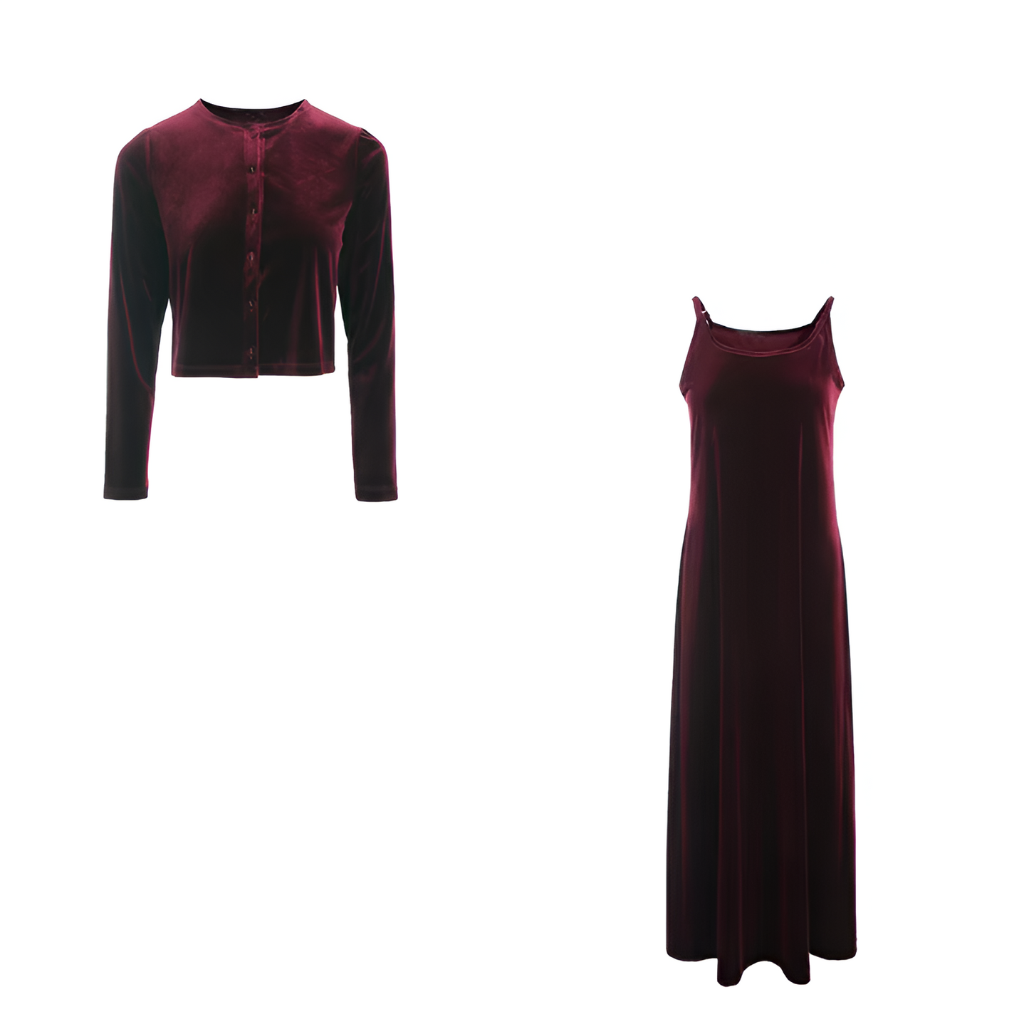 Nicolina | Elegantes Samt-Westen & Trägerkleid-Set