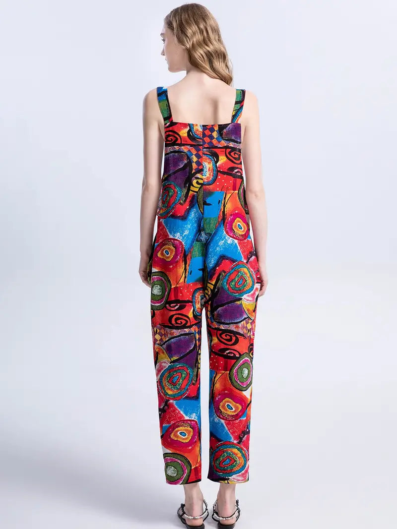 Lassie – Overall mit abstraktem Print, Overall mit Knöpfen