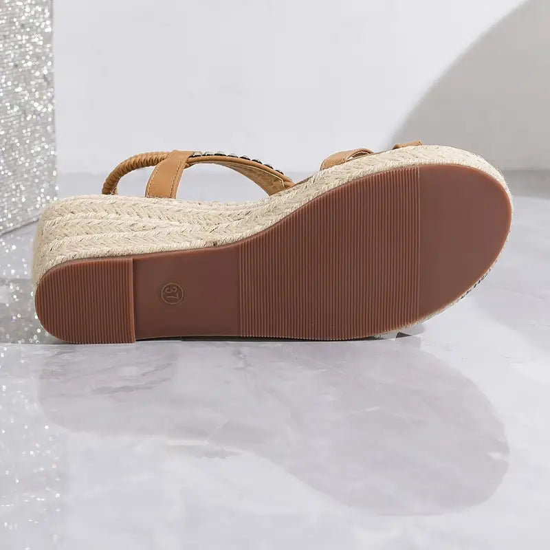 Lucian - Strassverzierte Keilabsatzsandalen für Frauen