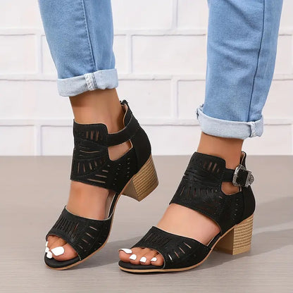 Nala - Damen-Sandalen mit klobigen Absätzen