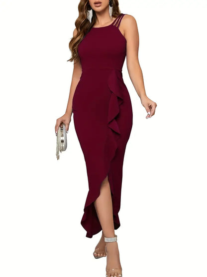 Ely | Cami-Kleid mit geteiltem Rüschensaum