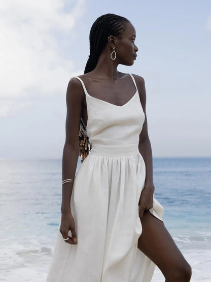 Madleine | Langes Leinen Sommerkleid für Damen
