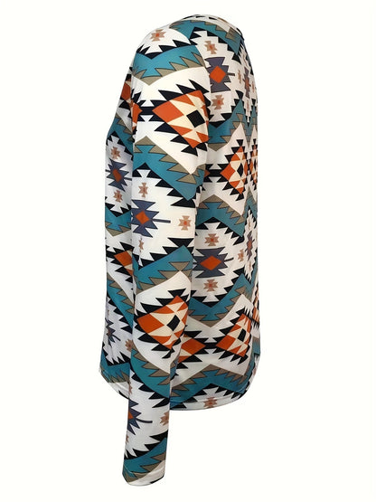 Lavinia | Stylishes Langarmshirt mit Geometrischem Print