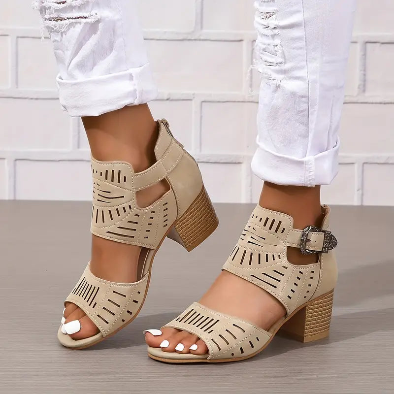 Nala - Damen-Sandalen mit klobigen Absätzen