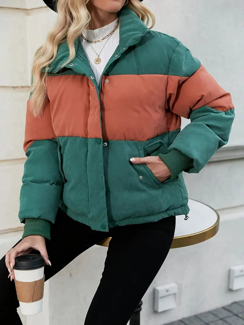 Taylor | Color Block Puffy Coat