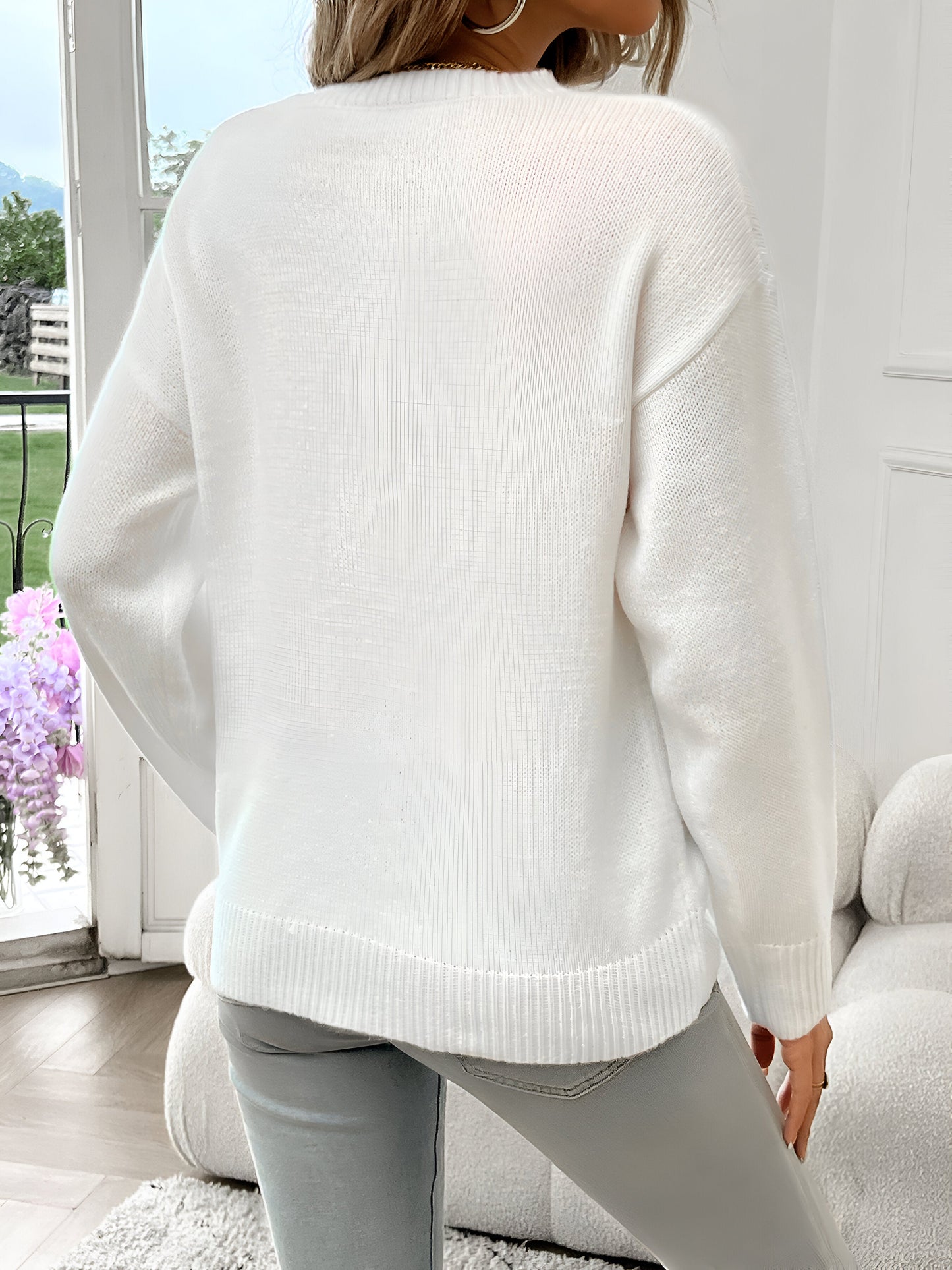 Elies | Amerikanische Flagge Rundhalsausschnitt Pullover
