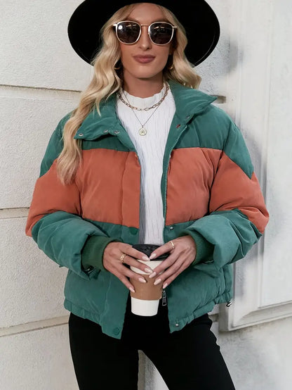 Taylor | Color Block Puffy Coat