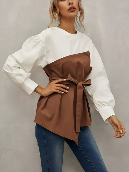Edita | Elegantes Color-Blocking Faux-Zwei-Teile-Shirt für Damen