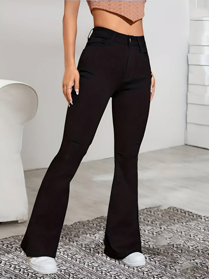 Ivka | High-Waist Flare Stretch Mustache Jeans