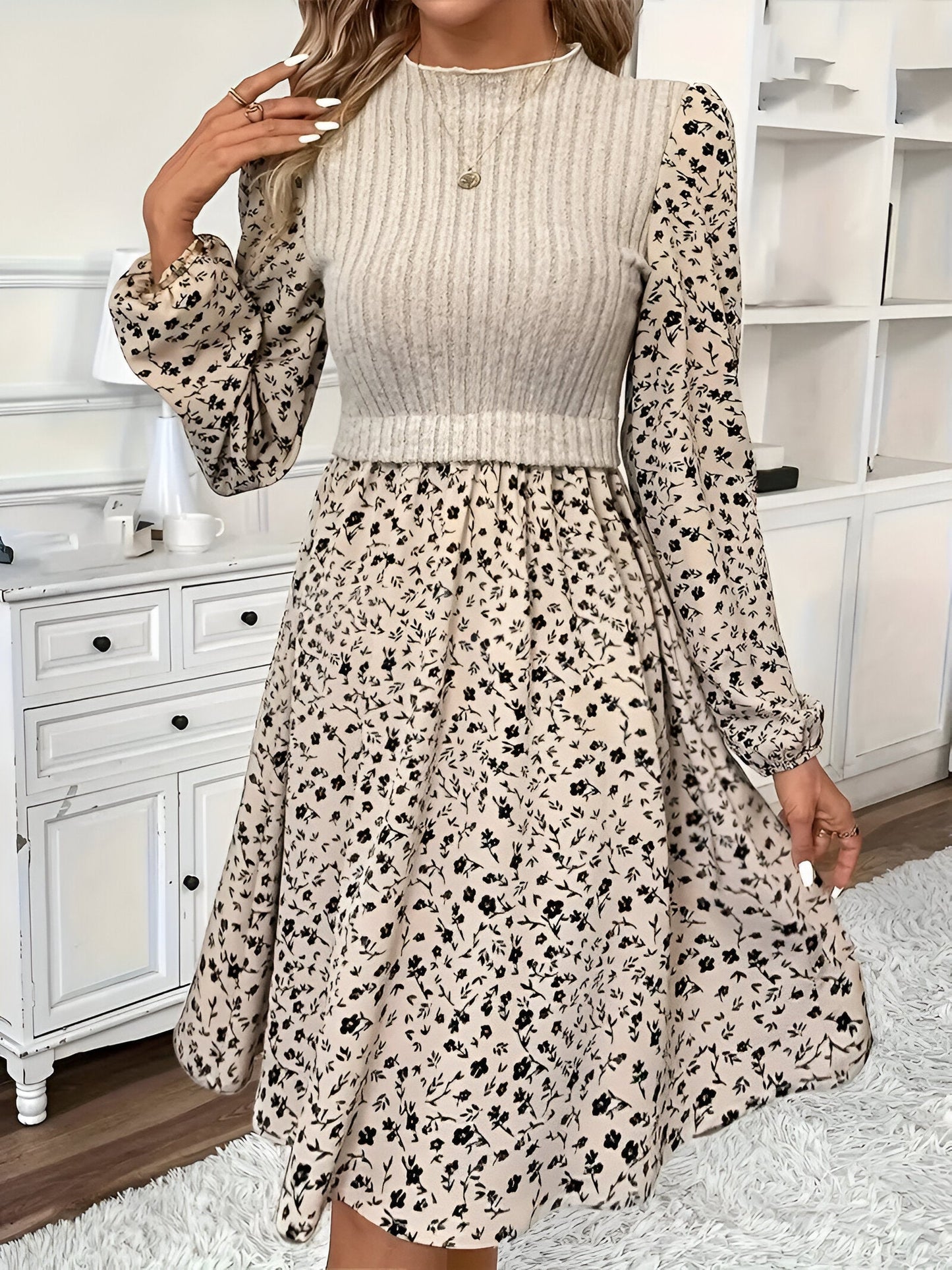 Aria | Elegantes Blumenmuster 2-in-1 Kleid
