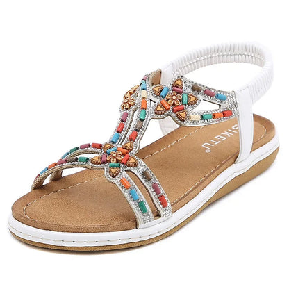 Glizzie | Glitzernde Strass-Sandalen mit Perlen
