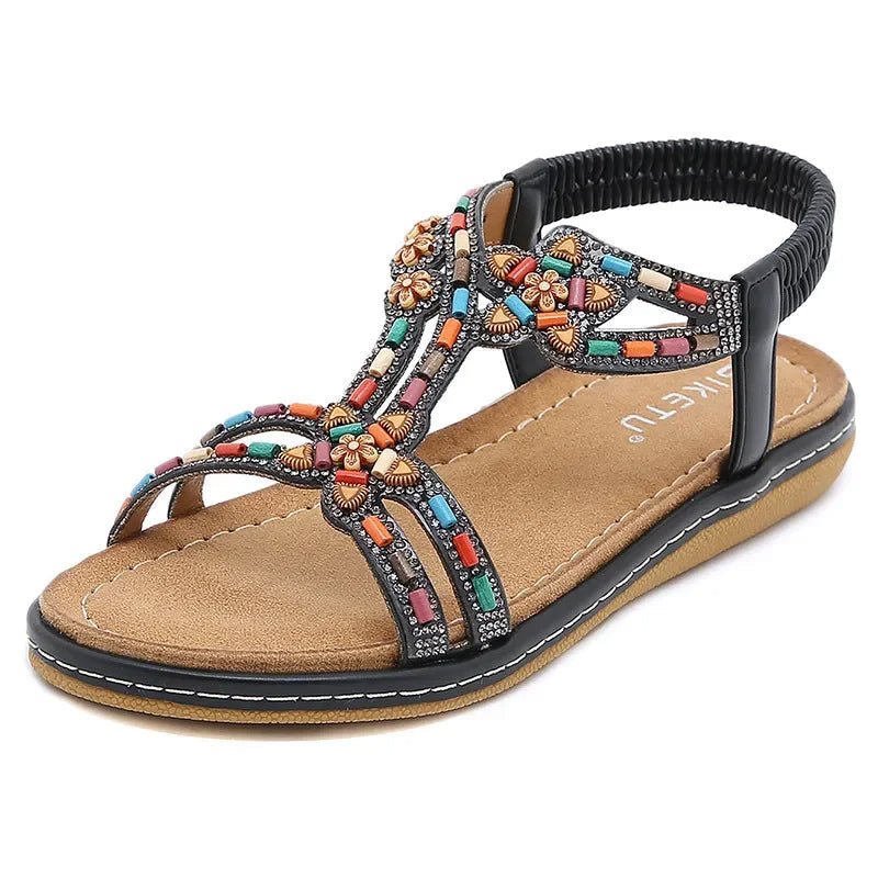 Glizzie | Glitzernde Strass-Sandalen mit Perlen