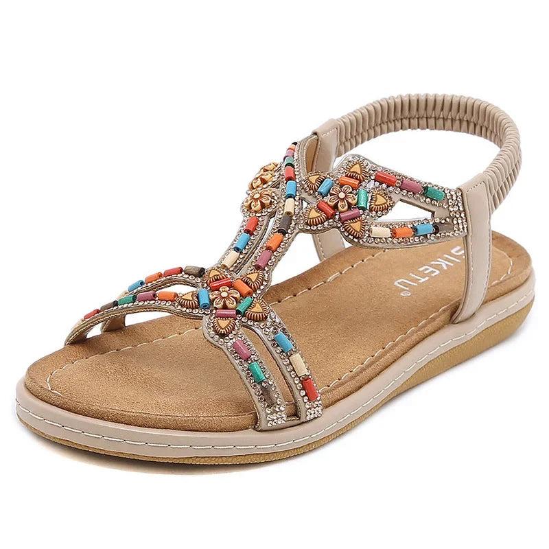 Glizzie | Glitzernde Strass-Sandalen mit Perlen