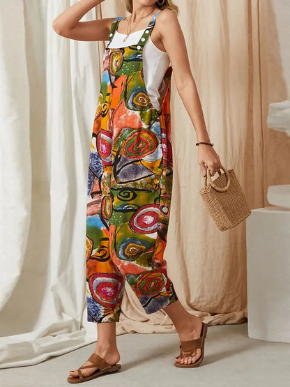Lassie – Overall mit abstraktem Print, Overall mit Knöpfen
