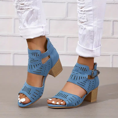 Nala - Damen-Sandalen mit klobigen Absätzen