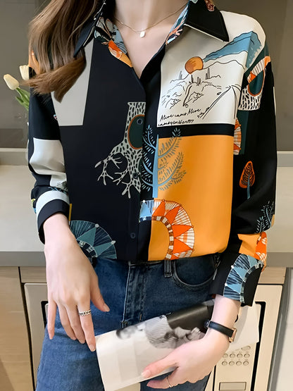 Giorgia | Vintage-inspirierte bedruckte Bluse